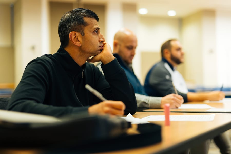 Industry judges evaluating SparkLab pitch presentations